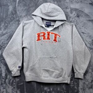 Jansport Hoodie Mens Medium Gray RIT Tigers Rochester Institute of Technology